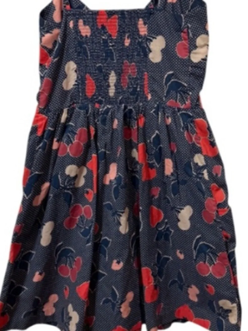 UO’s VTG Cooperative Cherry Blossom Smocked Mini Dress